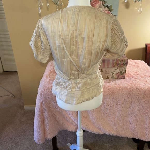 DVF Diane Von Furstenberg 100% Silk Cream Cross - Picture 5 of 14